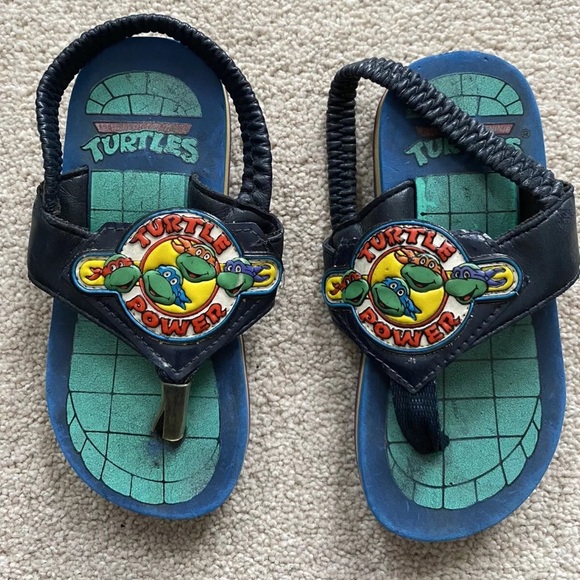Vintage 90s Turtle Power Ninja Turtles Sandals Kids - Picture 2 of 7